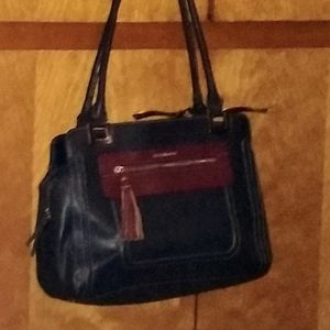 Liz Claiborne Navy and Brown Purse